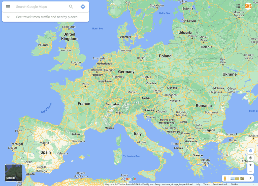 Google Maps Europe